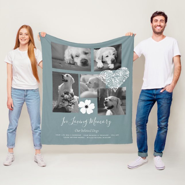 Sentimental Dog Memorial Keepsake Gift Add Poem Fleece Blanket (In Situ)