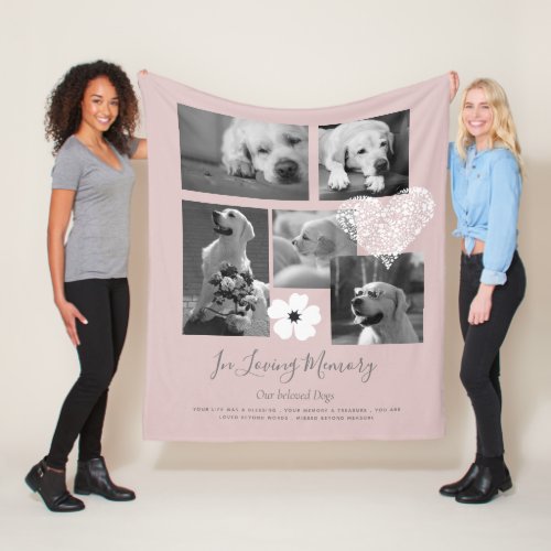 Sentimental Dog Memorial Keepsake Gift Add Poem Fleece Blanket