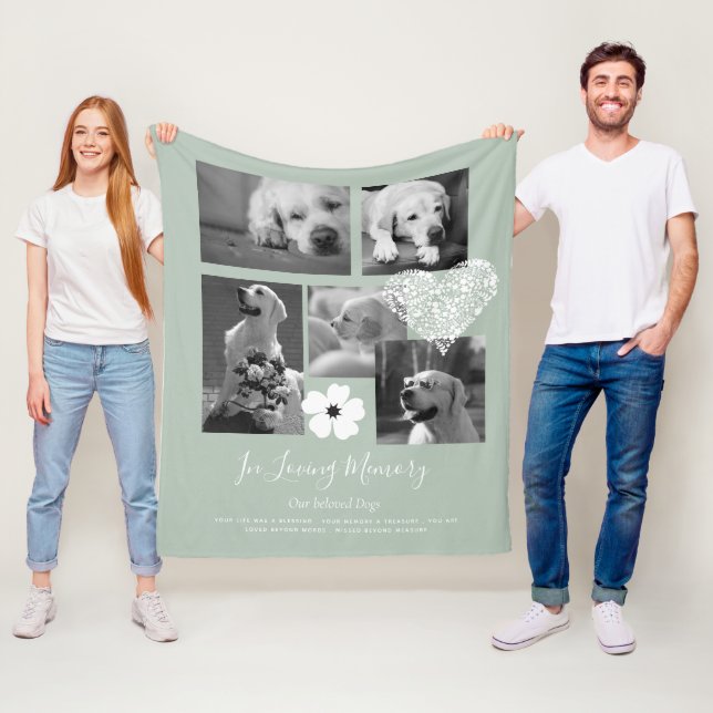 Sentimental Dog Memorial Keepsake Gift Add Poem Fleece Blanket (In Situ)