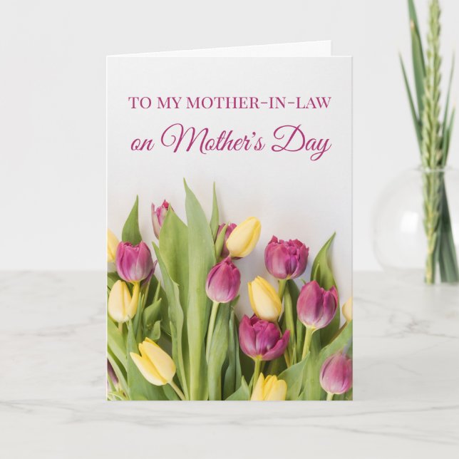 Sentimental Floral Mother In Law Mother's Day Card (Front)