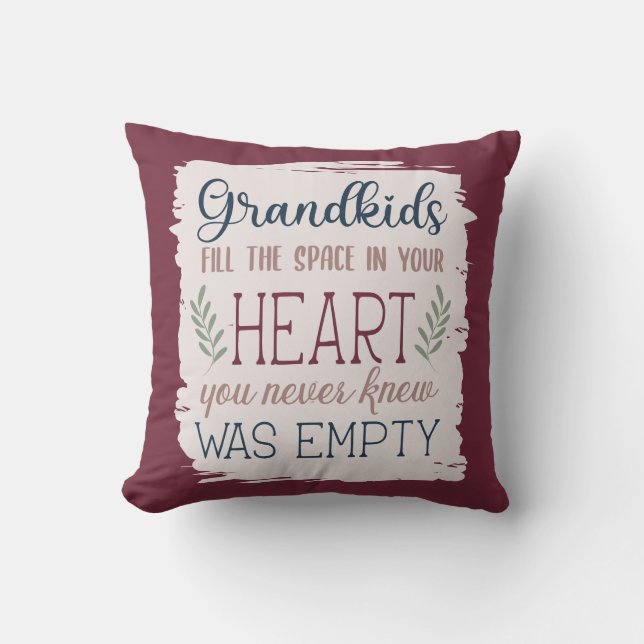Sentimental Grandparent's Day Quote Keepsake Gift Throw Pillow (Front)