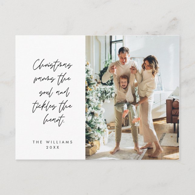 Sentimental, Merry Christmas, Family Photo Postcard (Front)