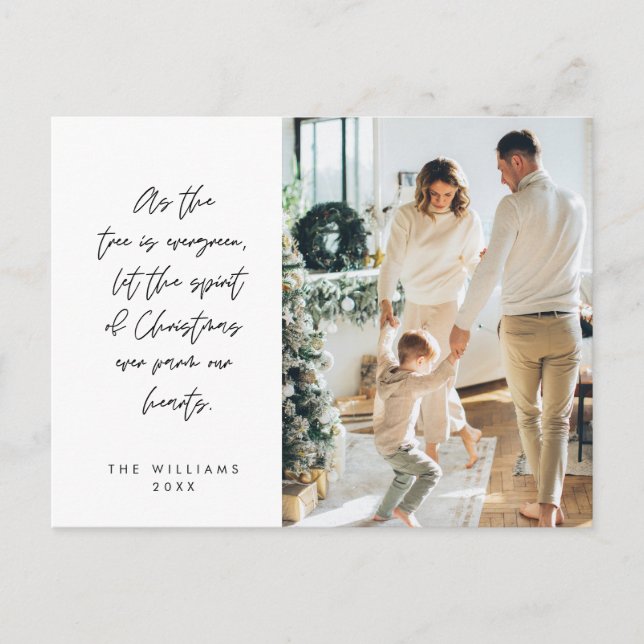 Sentimental, Merry Christmas, Family Photo Postcard (Front)