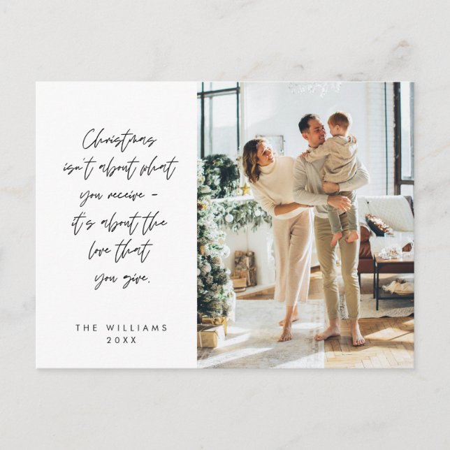 Sentimental, Merry Christmas, Family Photo Postcard (Front)