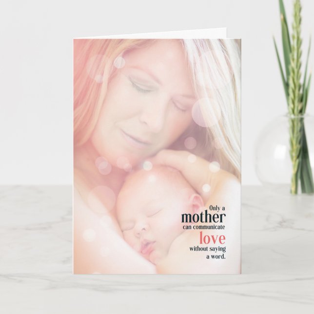 Sentimental Mom and Baby Mother's Day Holiday Card (Front)