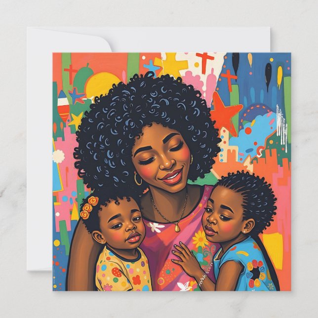 Sentimental Mother and Daughter Art Mother's Day Card (Front)