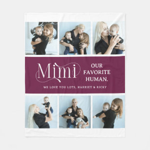 Sentimental Photo Collage Mimi Keepsake Fleece Blanket