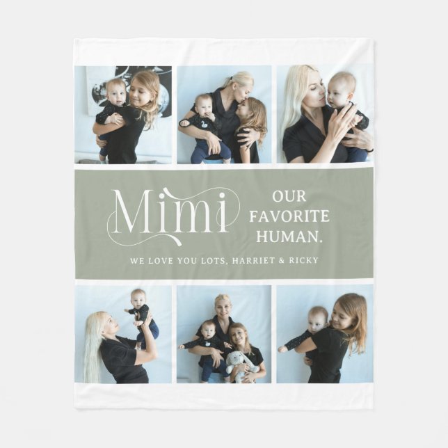 Sentimental Photo Collage Mimi Keepsake  Fleece Blanket (Front)