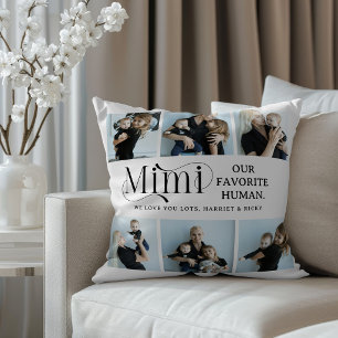Sentimental Photo Collage Mimi Keepsake Throw Pillow