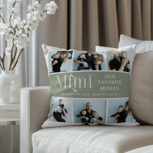 Sentimental Photo Collage Mimi Keepsake  Throw Pillow