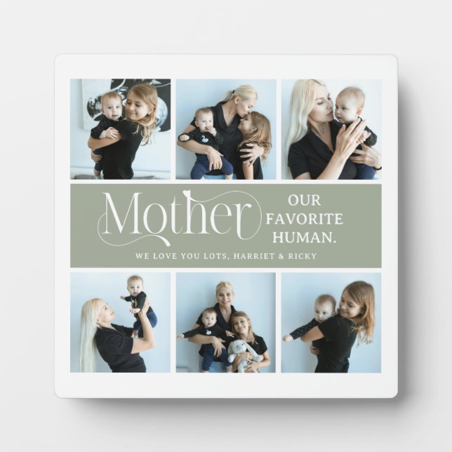 Sentimental Photo Collage Mom Keepsake  Plaque (Front)