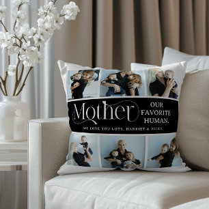 Sentimental Photo Collage Mom Keepsake Throw Pillow