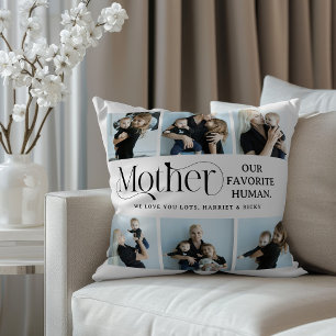 Sentimental Photo Collage Mom Keepsake Throw Pillow