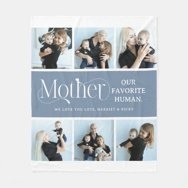 Sentimental Photo Collage Mother Keepsake  Fleece Blanket (Front)