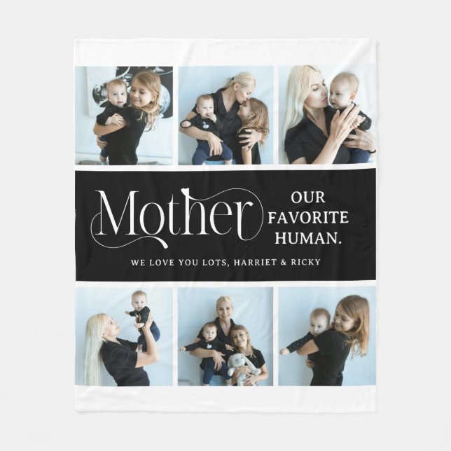 Sentimental Photo Collage Mother Keepsake  Fleece Blanket (Front)