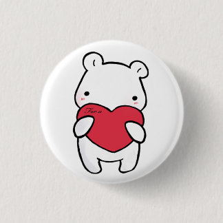 Sentimental polar bear pinback button