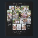 Sentimental Quotes 11 Photo Collage Black Faux Canvas Print<br><div class="desc">Sentimental Quotes 11 Photo Collage Names and Year Black. Display your family special times with this eleven photo collage design. This unique fully customisable gift for yourself or family members features your favorite 11 cherished photos. Three sentimental quotes are incorporated, Life's Beautiful Moments, Making Timeless Memories and Capturing Special Times,...</div>