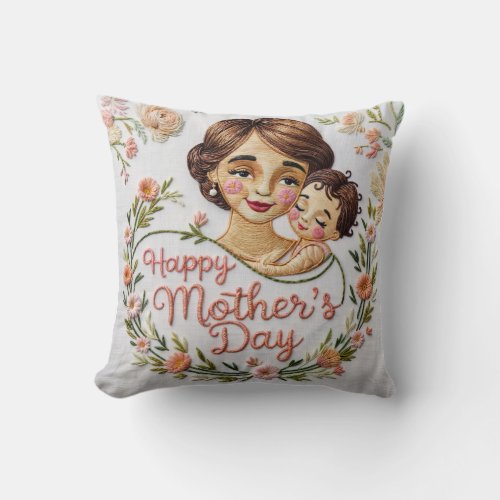 Sentimental Script Mothers Day Throw Pillow