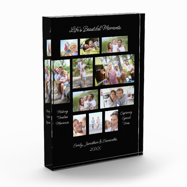 Sentimental Words 11 Photo Collage Black Block (Left)