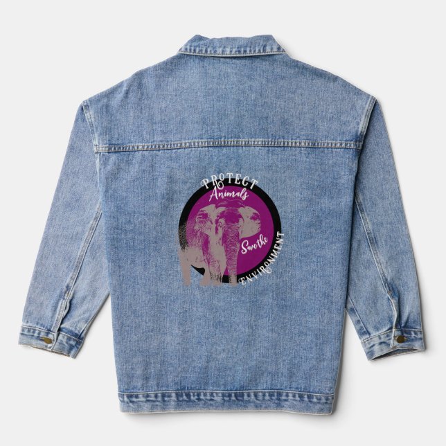 Sentinel of Harmony: A Call to Conservation Denim Jacket (Back)