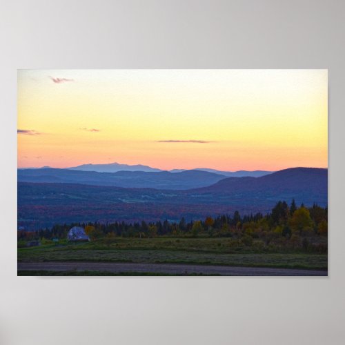 Sentinel Rock Vermont Sunset  Poster