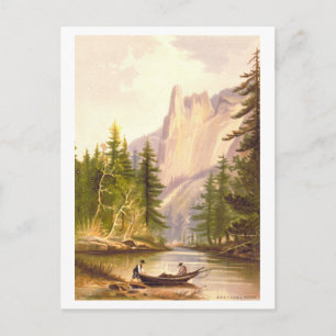 Sentinel Rock Yosemite Vintage Prang Lithograph Postcard