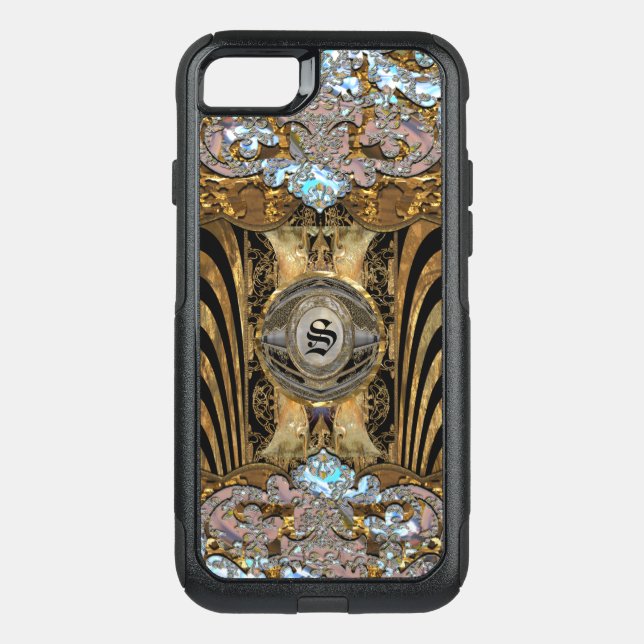 Sentral Beautiful Bling Monogram Otterbox iPhone Case (Back)