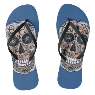 Senyor Calavera Dia de los Muertos Flip Flops