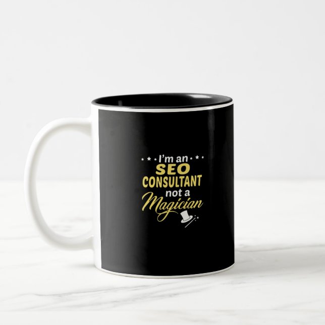 SEO Expert Not Magician Two-Tone Coffee Mug (Left)