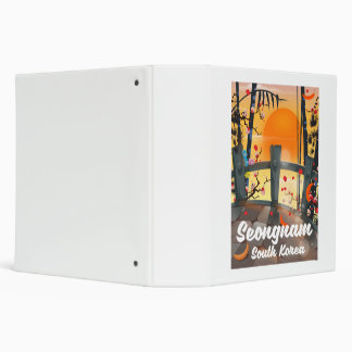 Seongnam South Korea travel poster 3 Ring Binder