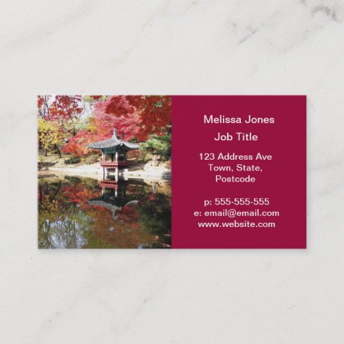 Seoul Autumn Japanese Garden Business Card