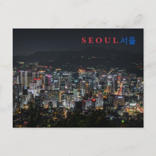 Seoul By Night Postcard