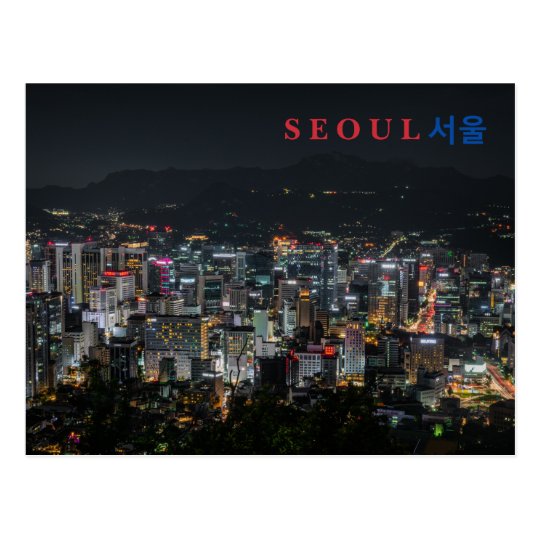 Seoul By Night Postcard
