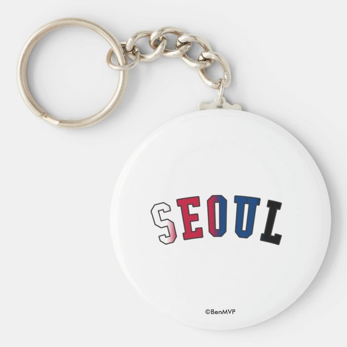 Seoul in South Korea National Flag Colors Keychain