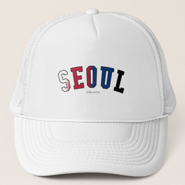 Seoul in South Korea National Flag Colors Mesh Hat