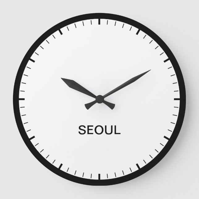 Seoul Korea Time Zone Newsroom Style Clock (Front)