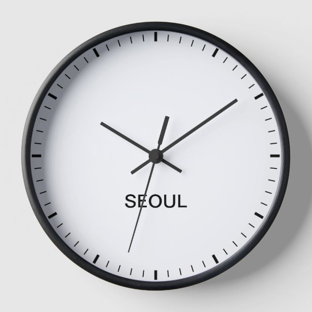 Seoul Korea Time Zone Newsroom Style Clock (Front)