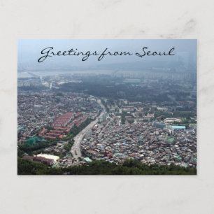 seoul korea view postcard