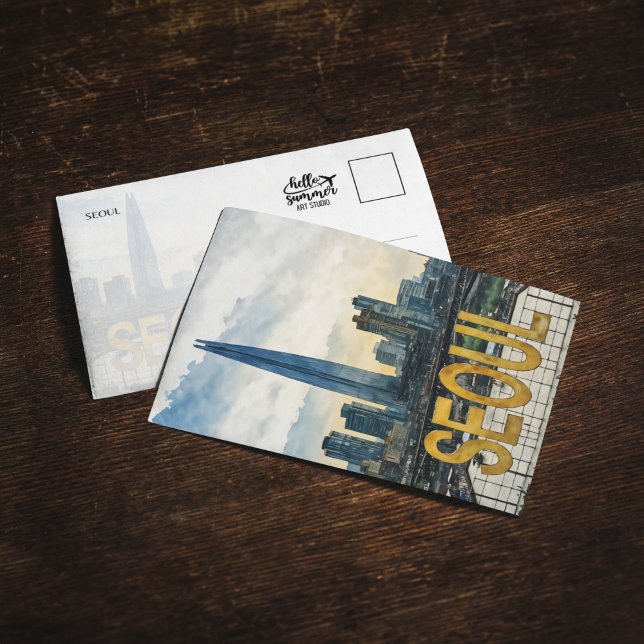 Seoul Korea Watercolor Postcard (Creator Uploaded)