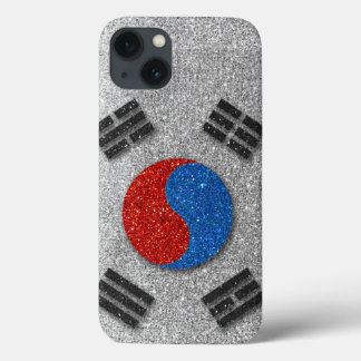 Seoul Korean Flag of Korea Glitter Trendy Stylish iPhone 13 Case