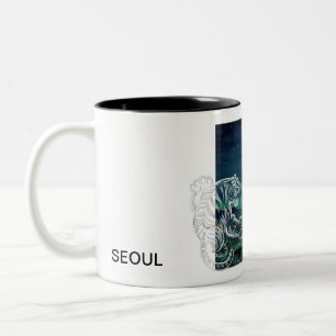 SEOUL landscape tiger mugcup Two-Tone Coffee Mug