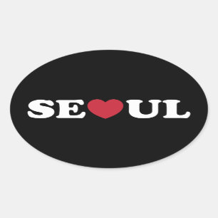 Seoul Love Heart Oval Sticker