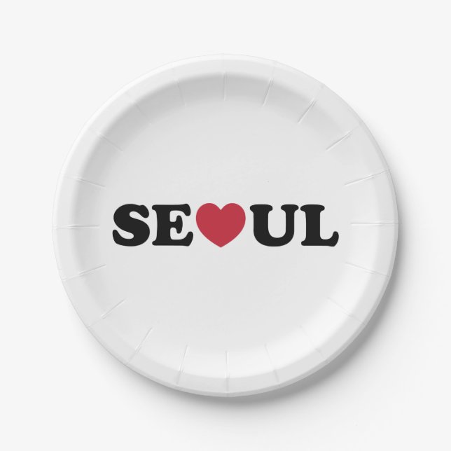 Seoul Love Heart Paper Plates (Front)
