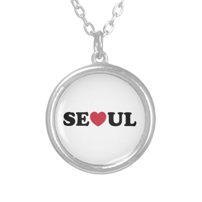 Seoul Love Heart Silver Plated Necklace (Front)