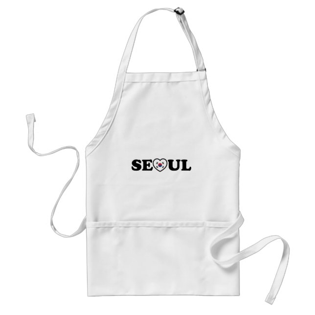 Seoul Love Heart Taegeukgi Flag Adult Apron (Front)