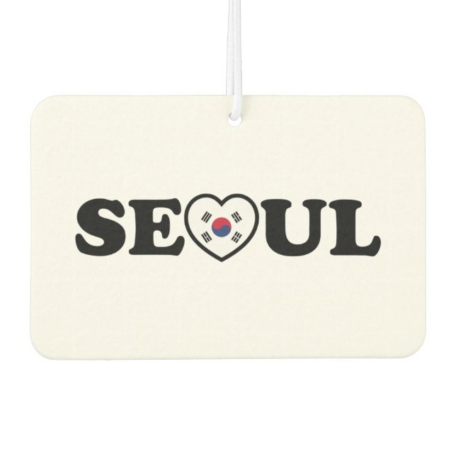 Seoul Love Heart Taegeukgi Flag Air Freshener (Front)