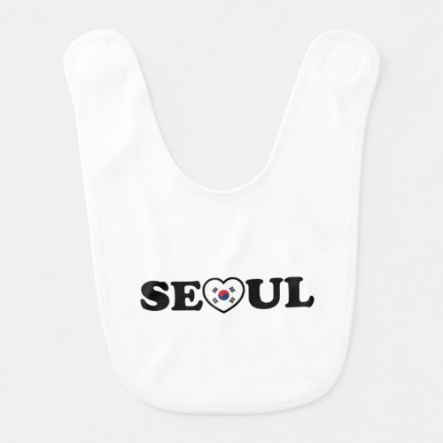 Seoul Love Heart Taegeukgi Flag Baby Bib