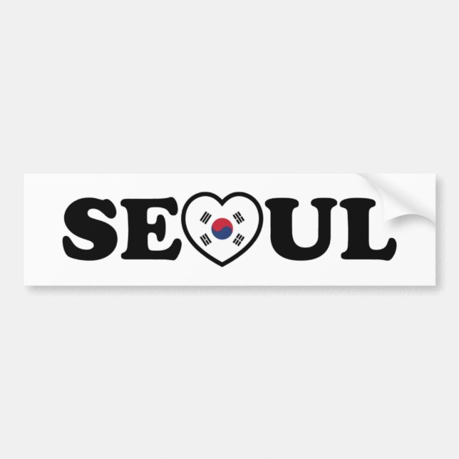 Seoul Love Heart Taegeukgi Flag Bumper Sticker (Front)