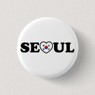 Seoul Love Heart Taegeukgi Flag Button