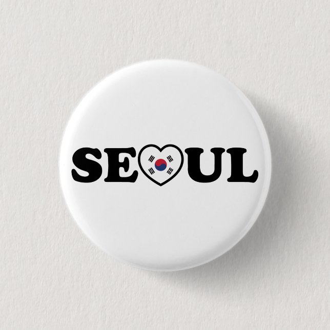 Seoul Love Heart Taegeukgi Flag Button (Front)